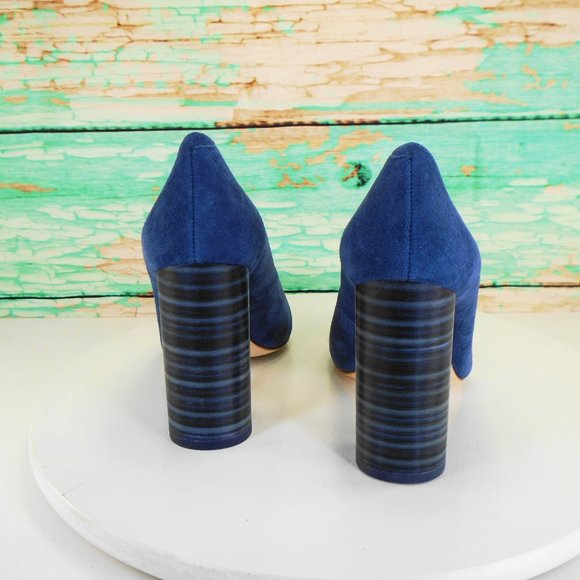 Pour La Victorie Blue Suede Heels - Picture 4 of 8